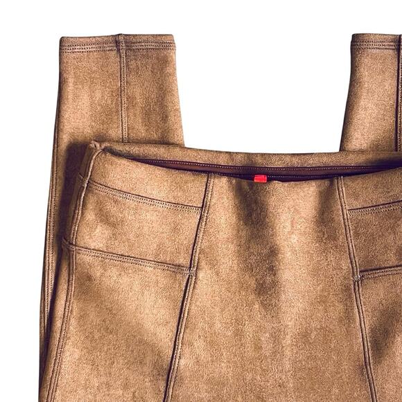 Spanx Women’s S NWT Tan Faux Suede High Rise Leggings Pants Ankle Tummy Control - Picture 5 of 12